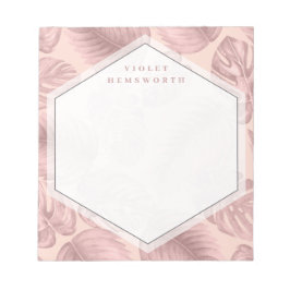 ピンク熱帯幾何学模様 ノートパッド