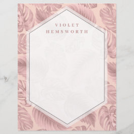 ピンク熱帯幾何学模様 レターヘッド