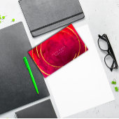 ピンク熱帯幾何学的ゴールデンホイルズサークル赤 名刺