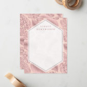 ピンク熱帯幾何学的ノートカード ノートカード (正面/裏面インサイチュ)