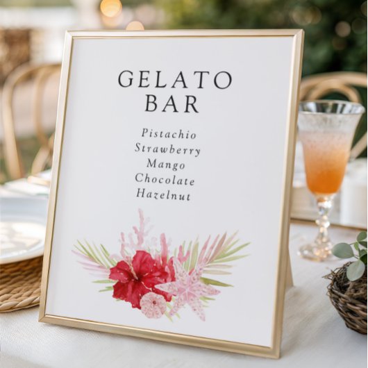 ピンク熱帯海シェルブライダルシャワーダウンロード ポスター