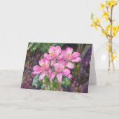 ピンク熱帯花フローラアートノートカード カード (黄色い花)