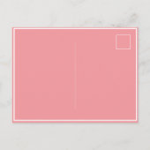 ピンク熱帯葉水彩ガールフォト誕生日 ポストカード (裏面)