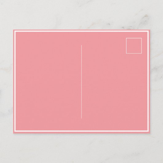 ピンク熱帯葉水彩ガールフォト誕生日 ポストカード (裏面)