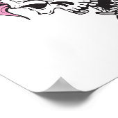 ピンク熱狂するの髪のスカル ポスター (角)