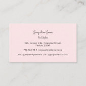 ピンク爪、 ネイルスタイリシンプルストミニマル 名刺 (裏面)