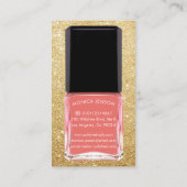 ピンク爪、 ネイルポーランドボトル 名刺 (裏面)