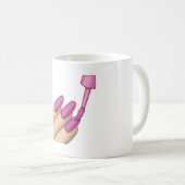 ピンク爪、 ネイルポーランド語 – 絵文字 コーヒーマグカップ (正面右)