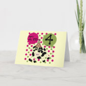 ピンク牛の4th誕生日Tシャツとギフト カード (正面)