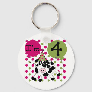 ピンク牛の4th誕生日Tシャツとギフト キーホルダー
