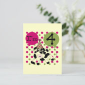 ピンク牛の4th誕生日Tシャツとギフト ポストカード (スタンド正面)