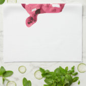 ピンク牛 キッチンタオル (折り畳み)