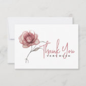 ピンク牡丹ありがとうございました サンキューカード (正面)