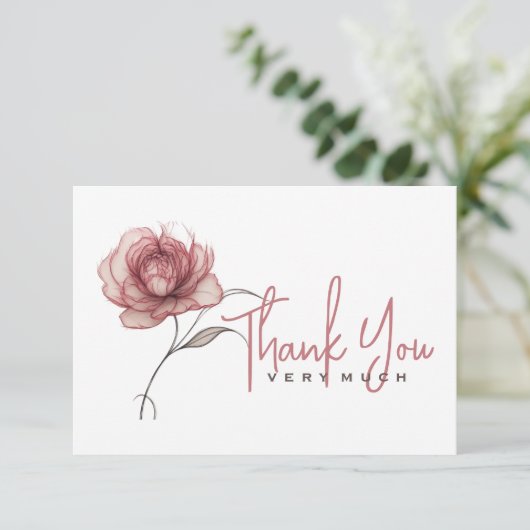 ピンク牡丹ありがとうございました サンキューカード (スタンド正面)