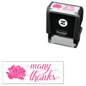 ピンク牡丹ありがとうご自墨切手 セルフインキングスタンプ (インサイチュ)