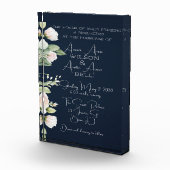 ピンク牡丹とネイビー結婚式招待状 フォトブロック (右)