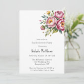 ピンク牡丹と黄色のフローラバチェロレッテ 招待状 (スタンド正面)