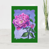 ピンク牡丹のカスタマイズ可能な幸せな母の日 カード (正面)