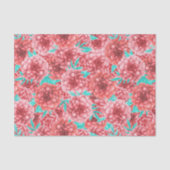 ピンク牡丹の手描き花柄 薄葉紙 (正面)