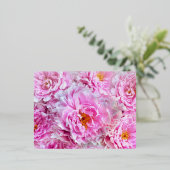 ピンク牡丹の母の日 箔シーズンポストカード (立ち正面)