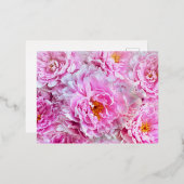 ピンク牡丹の母の日 箔シーズンポストカード (正面/裏面)