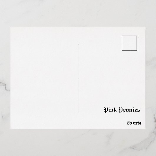 ピンク牡丹の母の日 箔シーズンポストカード (裏面)