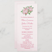 ピンク牡丹の水カラー結婚式 プログラム (正面/裏面)