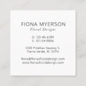 ピンク牡丹の水彩フローラ スクエア名刺 (裏面)