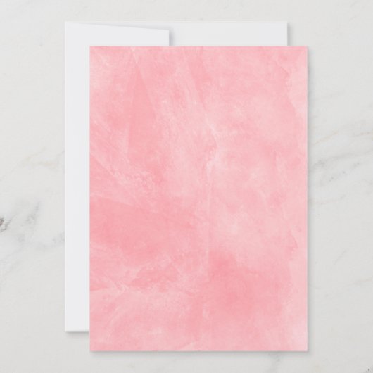 ピンク牡丹の水彩花少女ベビーシャワー 招待状 (裏面)