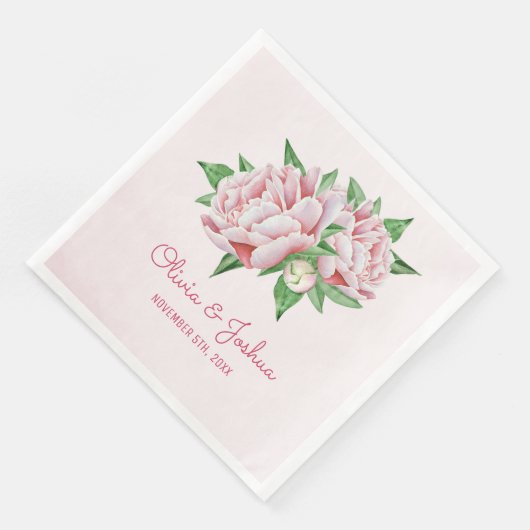 ピンク牡丹の水彩花結婚の (コーナー)