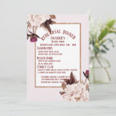 ピンク牡丹の水色フローラリハーサルディナー 招待状 (スタンド正面)