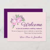 ピンク牡丹の水色 |結婚へようこそ ポストカード (正面/裏面)