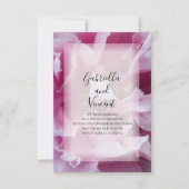ピンク牡丹の結婚/駆け落ち告知 案内状 (正面)
