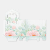 ピンク牡丹の緑のユーカリの水の色結婚の フェイバーボックス (折り畳みなし)