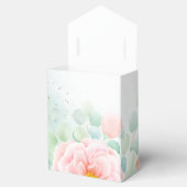 ピンク牡丹の緑のユーカリの水の色結婚の フェイバーボックス (オープン)