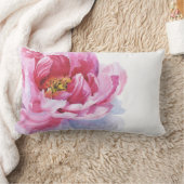 ピンク牡丹の腰枕 ランバークッション (ブランケット)