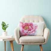 ピンク牡丹の腰枕 ランバークッション (椅子)