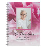 ピンク牡丹の花のお祝いの生涯 ノートブック (正面)