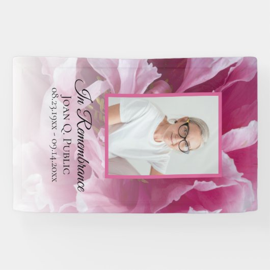 ピンク牡丹の花のお祝いの生涯 横断幕 (横)