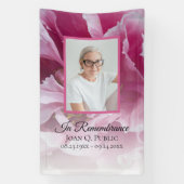 ピンク牡丹の花のお祝いの生涯 横断幕 (縦)