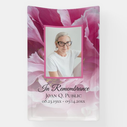 ピンク牡丹の花のお祝いの生涯 横断幕 (縦)