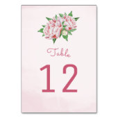 ピンク牡丹の花のテーブル番号カード テーブルナンバー (裏面)
