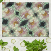 ピンク牡丹の花の中心のパターン キッチンタオル (折り畳み)