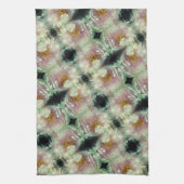 ピンク牡丹の花の中心のパターン キッチンタオル (縦)