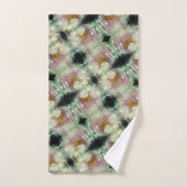 ピンク牡丹の花の中心のパターン バスタオルセット (ハンドタオル)