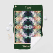 ピンク牡丹の花の乗算抽象芸術 パーソナライズされた ゴルフタオル (インサイチュ)