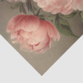 ピンク牡丹の花の花瓶デコップブーケヴィンテージ 薄葉紙 (詳細)