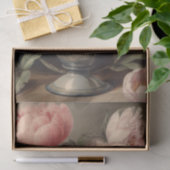 ピンク牡丹の花の花瓶デコップブーケヴィンテージ 薄葉紙 (ギフト)