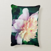 ピンク牡丹の花の開花クローズアップ アクセントクッション (裏面(縦))