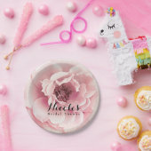 ピンク牡丹の花エレガントフローラカスタムウェディング ペーパープレート (パーティー)